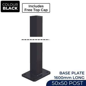 Fence Post - 50x50mm x 1600mm - Aluminium - Base Plated - B