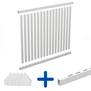 VERTICAL PICKET KIT: Fence Panel - 2338W x 1800H | MidRail | Paling Toppers