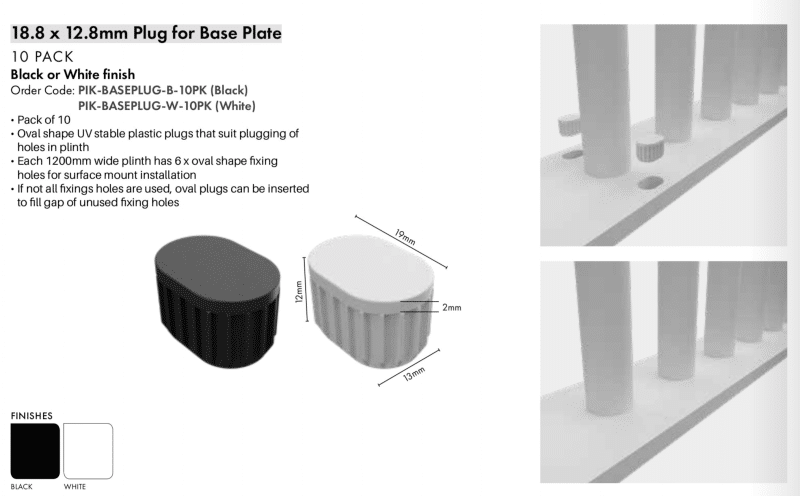 PIK - BASE PLUG - White - 10pk - Image 2